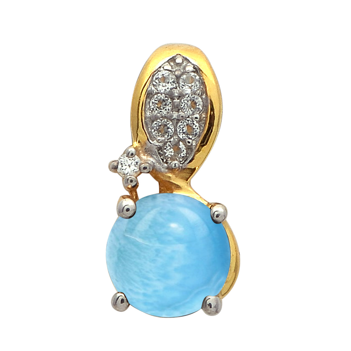 Multi Stone Round Solitaire Pendant - Sterling Silver