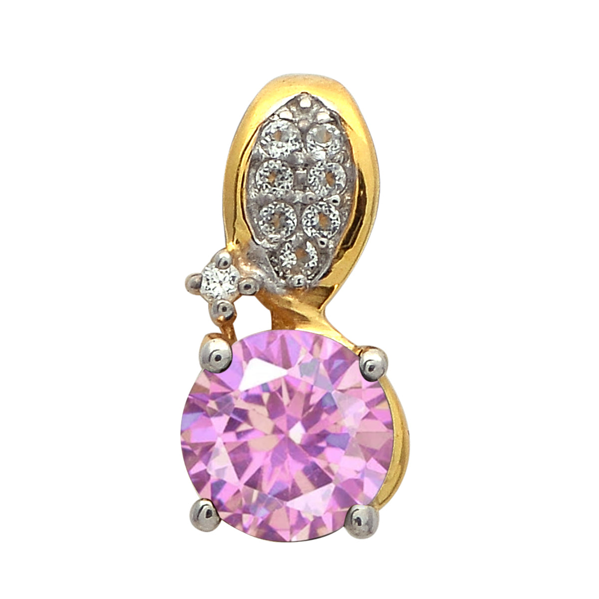 Multi Stone Round Solitaire Pendant - Sterling Silver