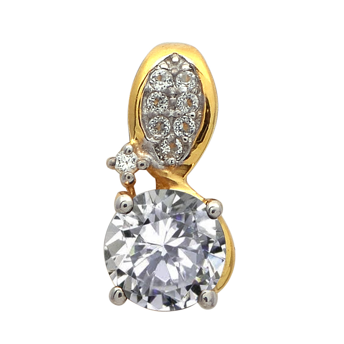 Multi Stone Round Solitaire Pendant - Sterling Silver
