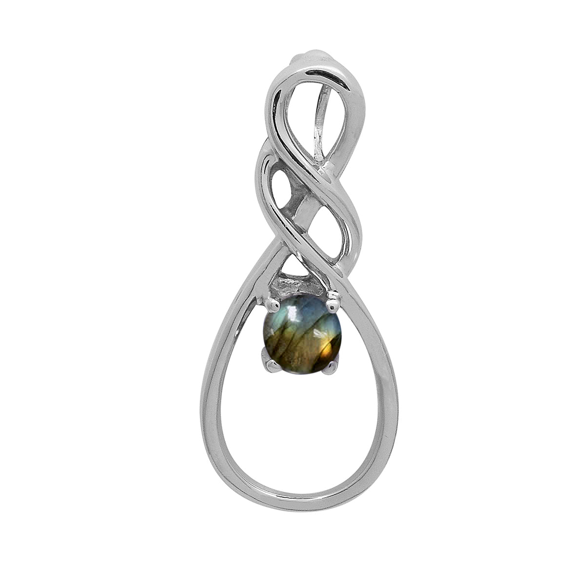 Multi Stone Infinity Pendant - Sterling Silver
