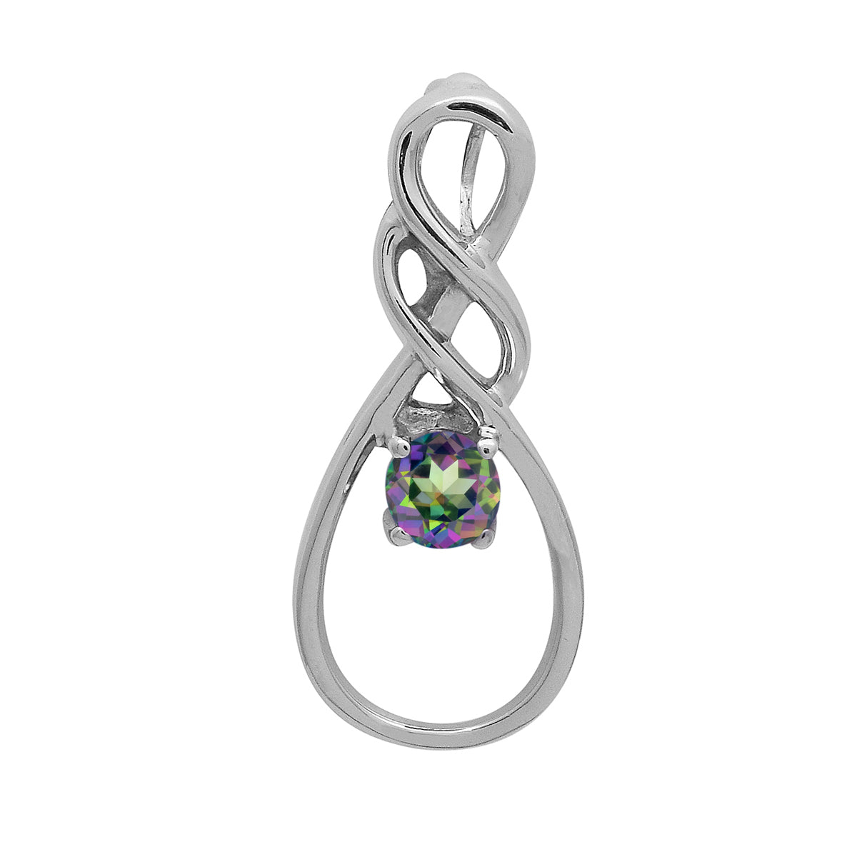 Multi Stone Infinity Pendant - Sterling Silver