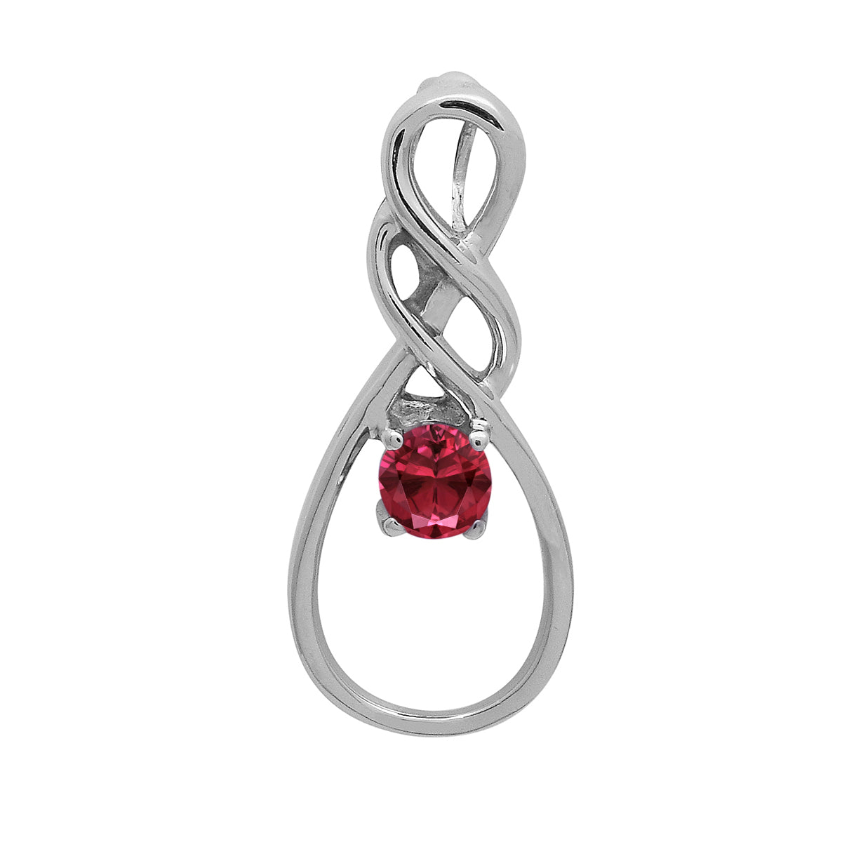 Multi Stone Infinity Pendant - Sterling Silver