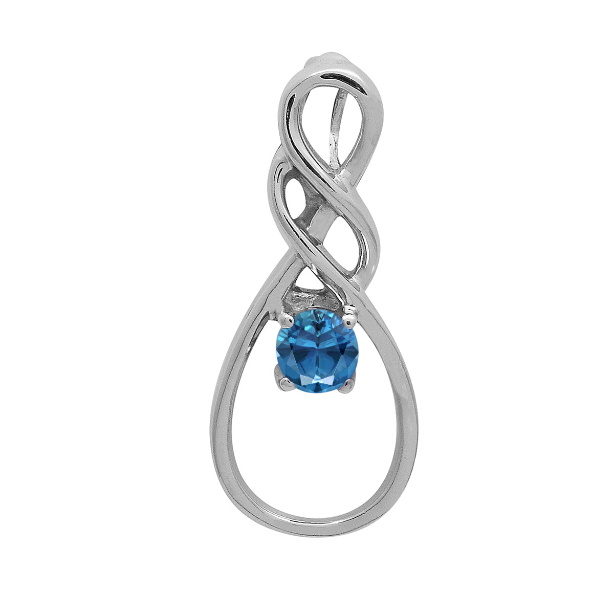 Multi Stone Infinity Pendant - Sterling Silver