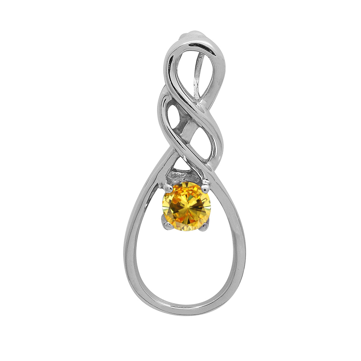 Multi Stone Infinity Pendant - Sterling Silver