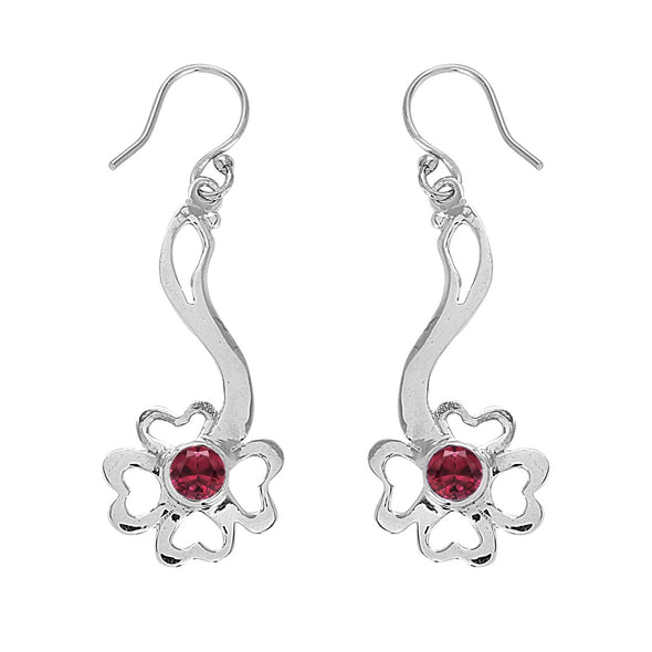 Classic Floral Round Multi Choice Gemstone 925 Sterling Silver Earring