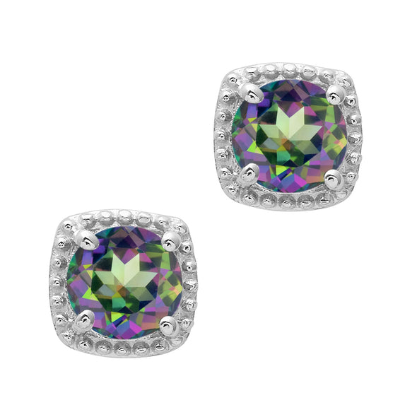 Solitaire Accents Round Multi Choice Gemstone 925 Sterling Silver Earring