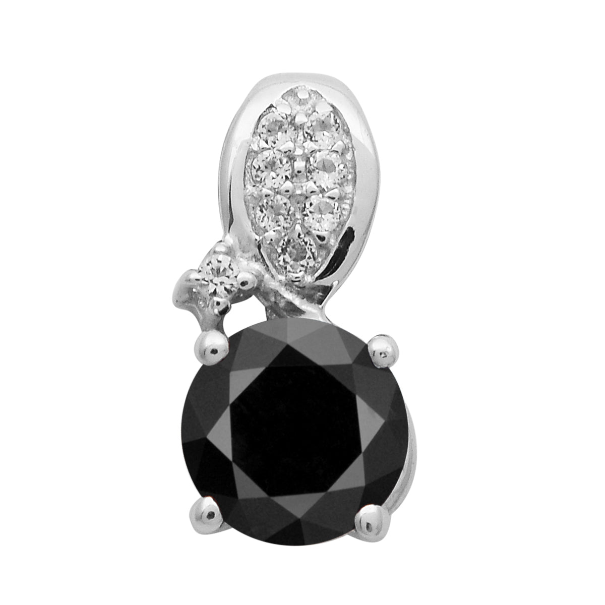 Multi Stone Round Solitaire Pendant - Sterling Silver