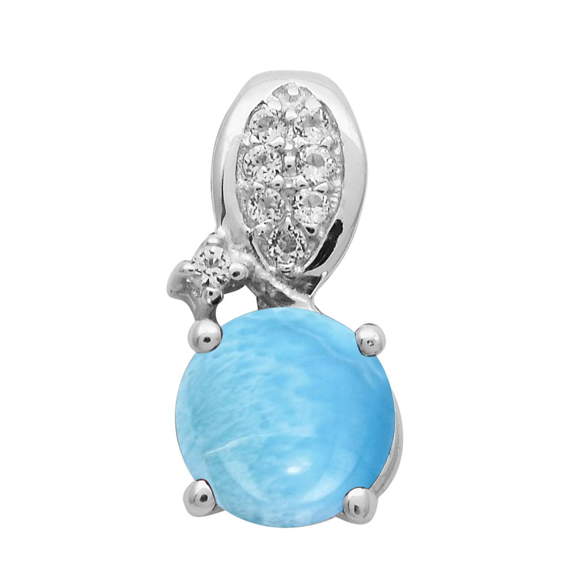 Multi Stone Round Solitaire Pendant - Sterling Silver