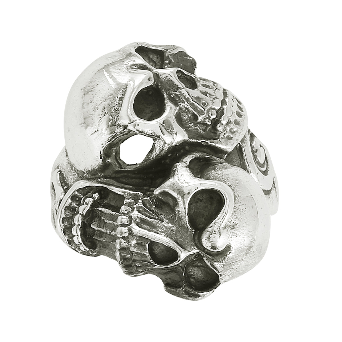 Biker Double Skull Ring