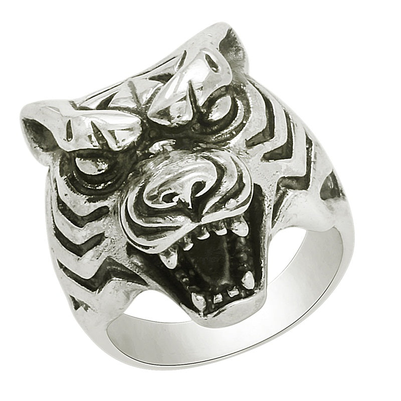 Anello con testa di tigre siberiana