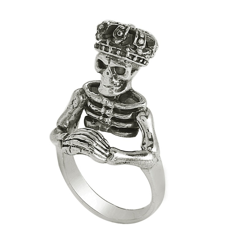 Crown Skull Biker Ring