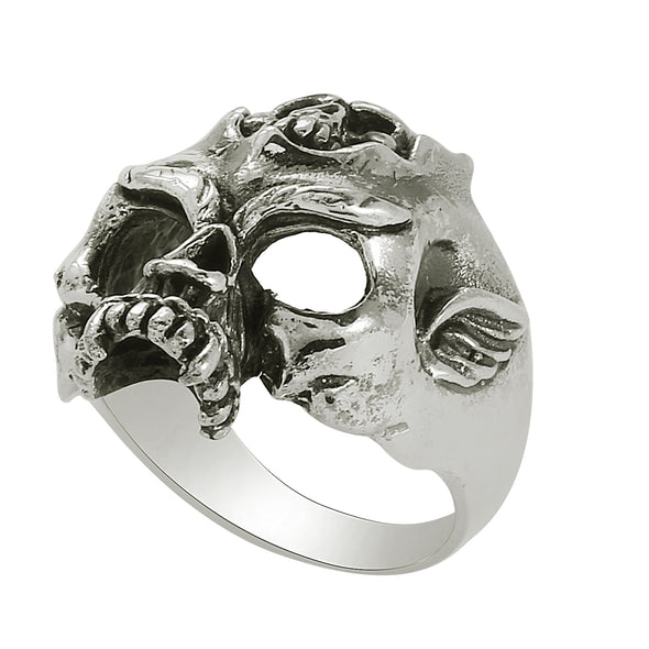 Head in Head Skeleton Ring