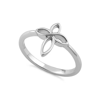 Floral Christian Cross Ring