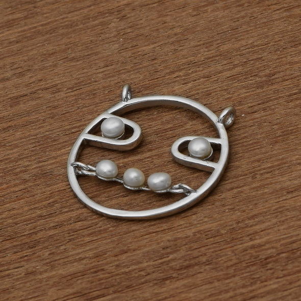 Angry Emoji Devil Faced Pearl Pendant