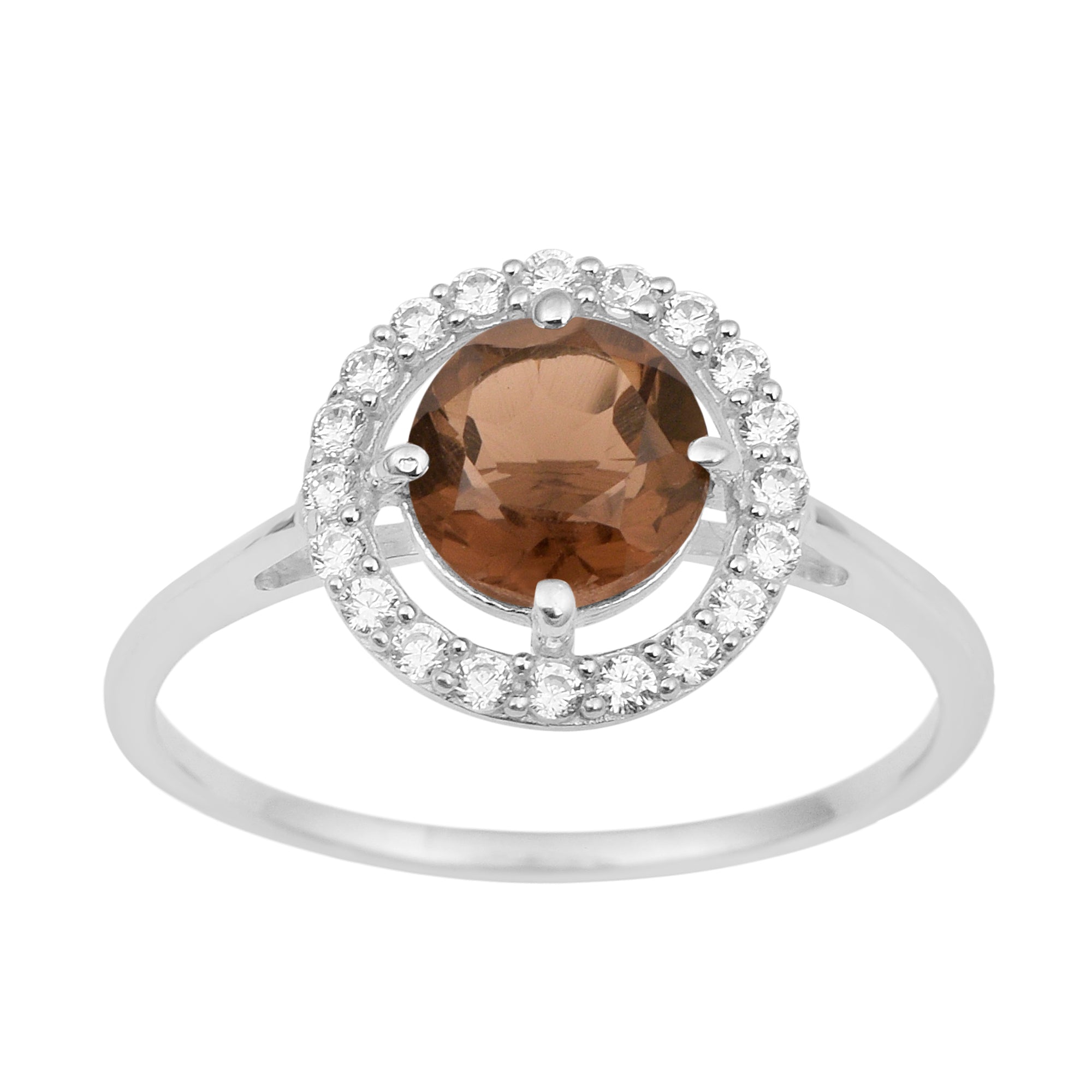 Smoky quartz engagement ring | Cushion cut smoky quartz ring
