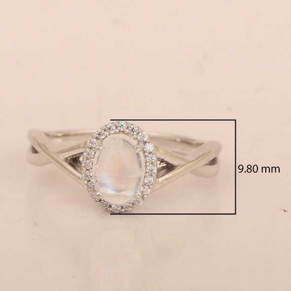 Shop LC White Moonstone Ring for Women Jewelry Stainless Steel Ct 2.5 Size  10 Valentines Day Gifts - Walmart.com