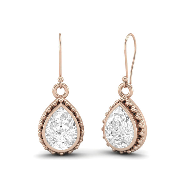 7x5mm Pear Shape Moissanite Diamond 925 Sterling Silver Wire Hook Earrings