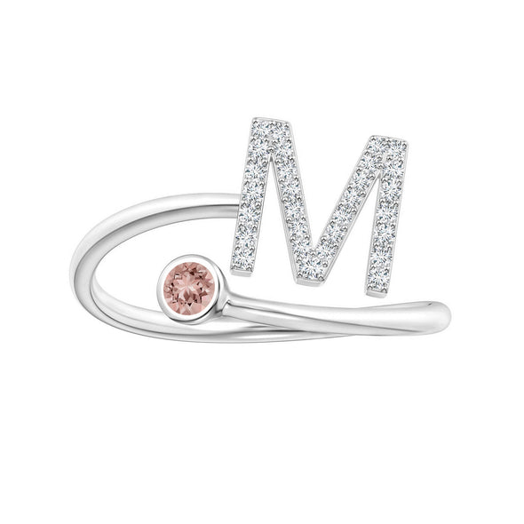 Alphabet ring Name L Ring american diamond free size for girls and women