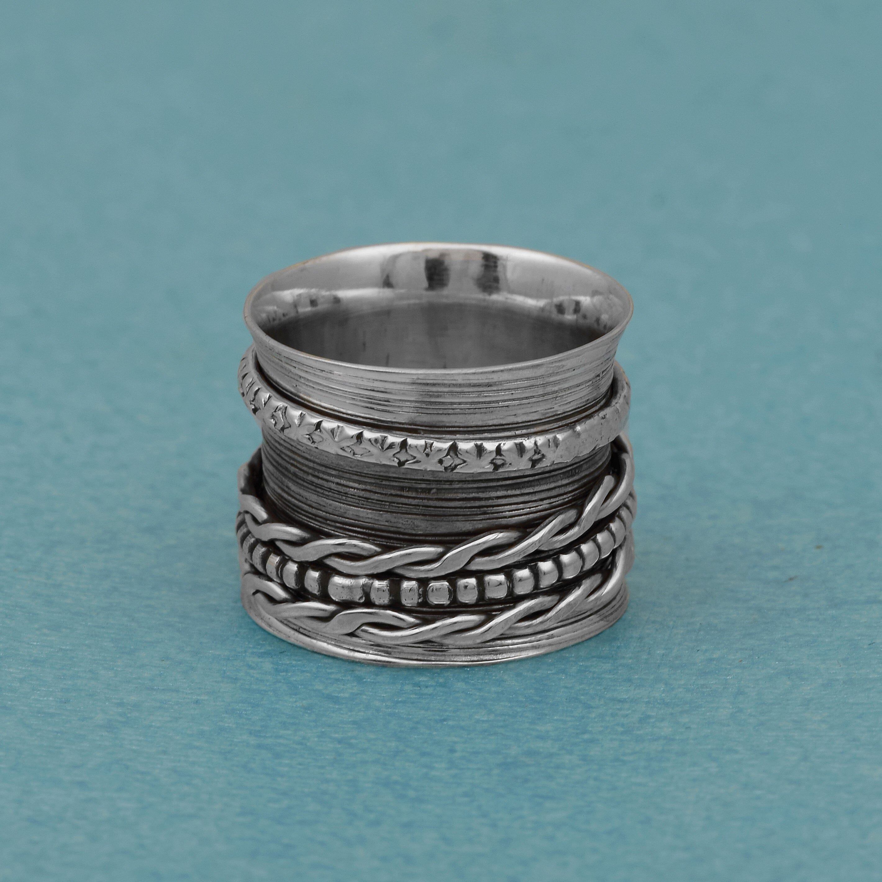 Multi-Band Spinner Ring - Sterling Silver Rings SHINE JEWEL 